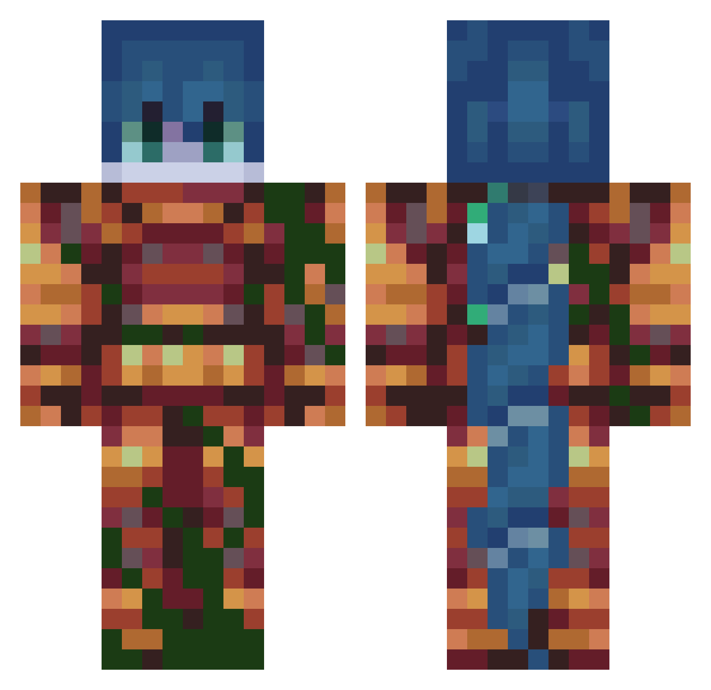 RoseMorningStar Minecraft skin, front and back view