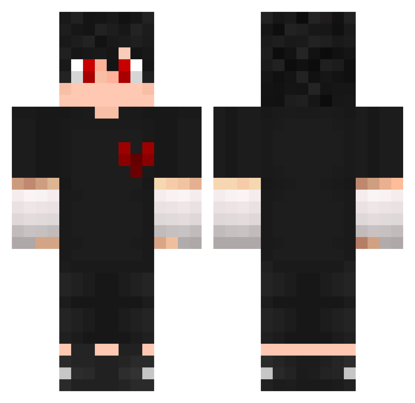 guizinnyx Minecraft skin, front and back view