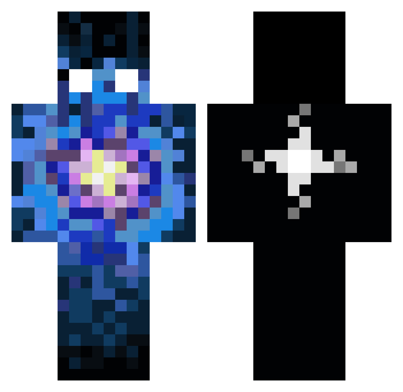 zaluxx Minecraft skin, front and back view