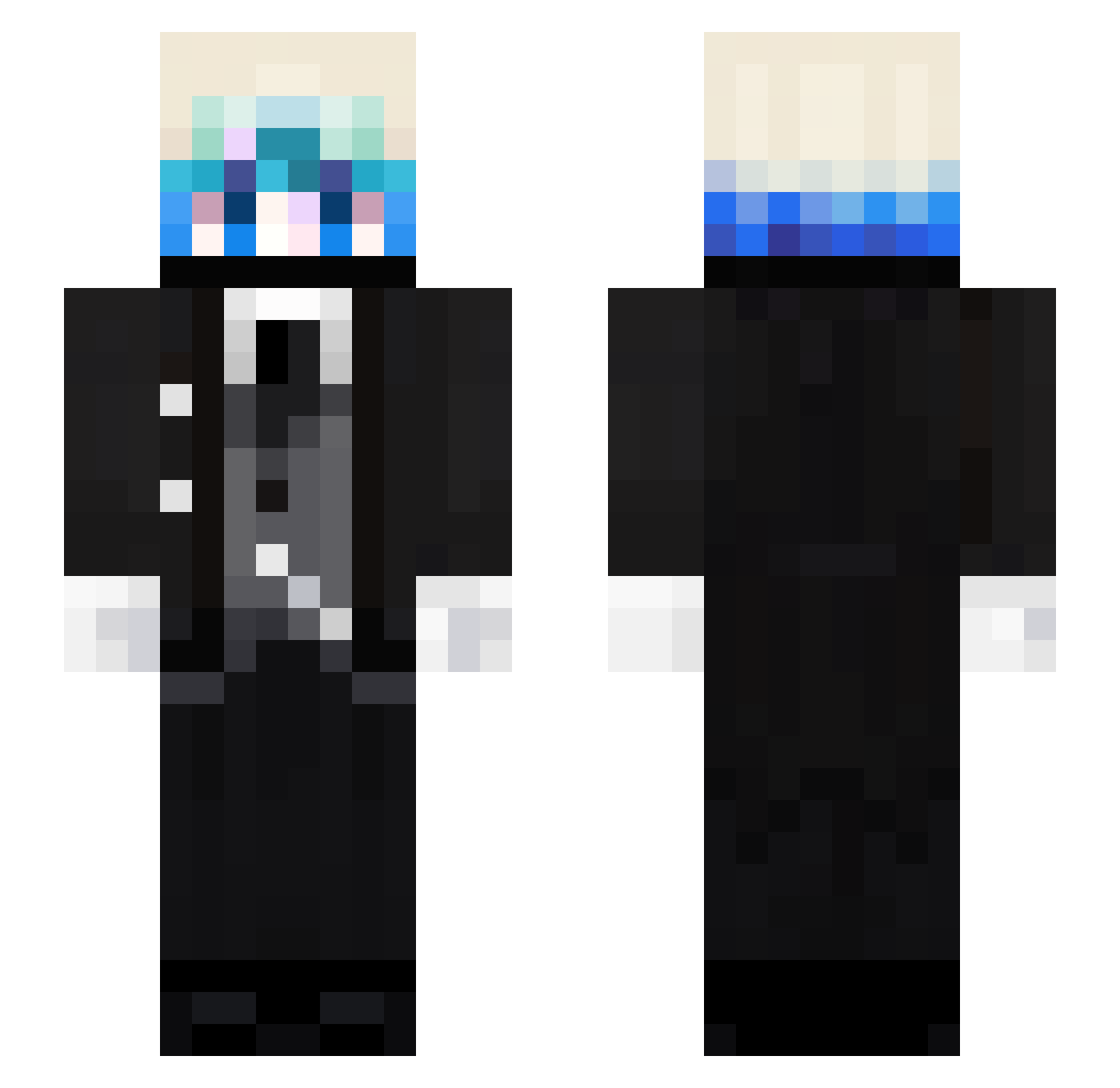 zenithlaser Minecraft skin, front and back view