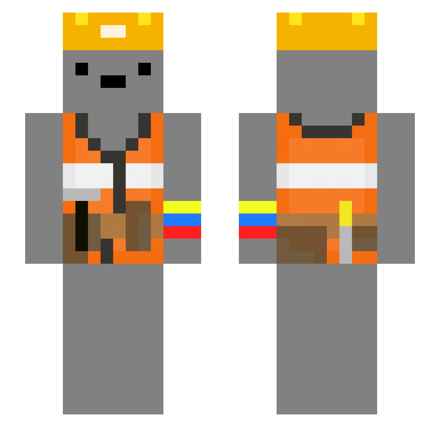 Netonnet Minecraft skin, front and back view