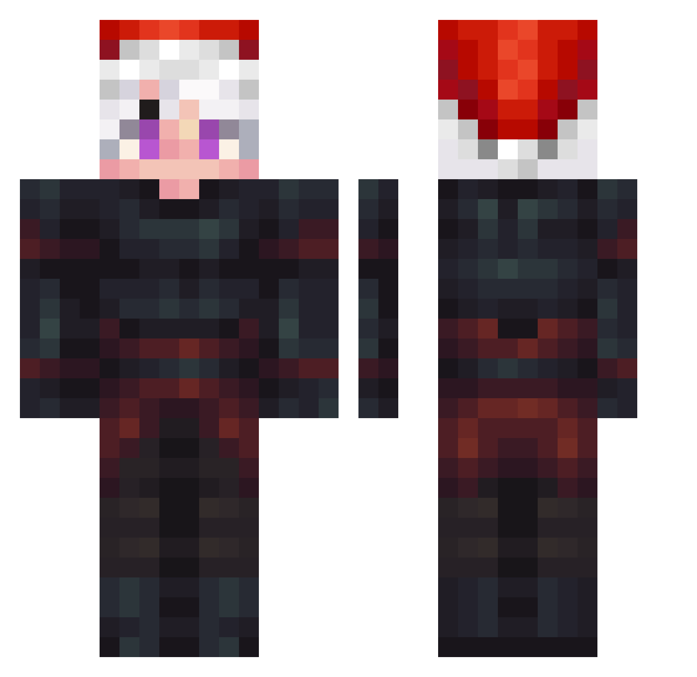 Visaryon Minecraft skin, front and back view