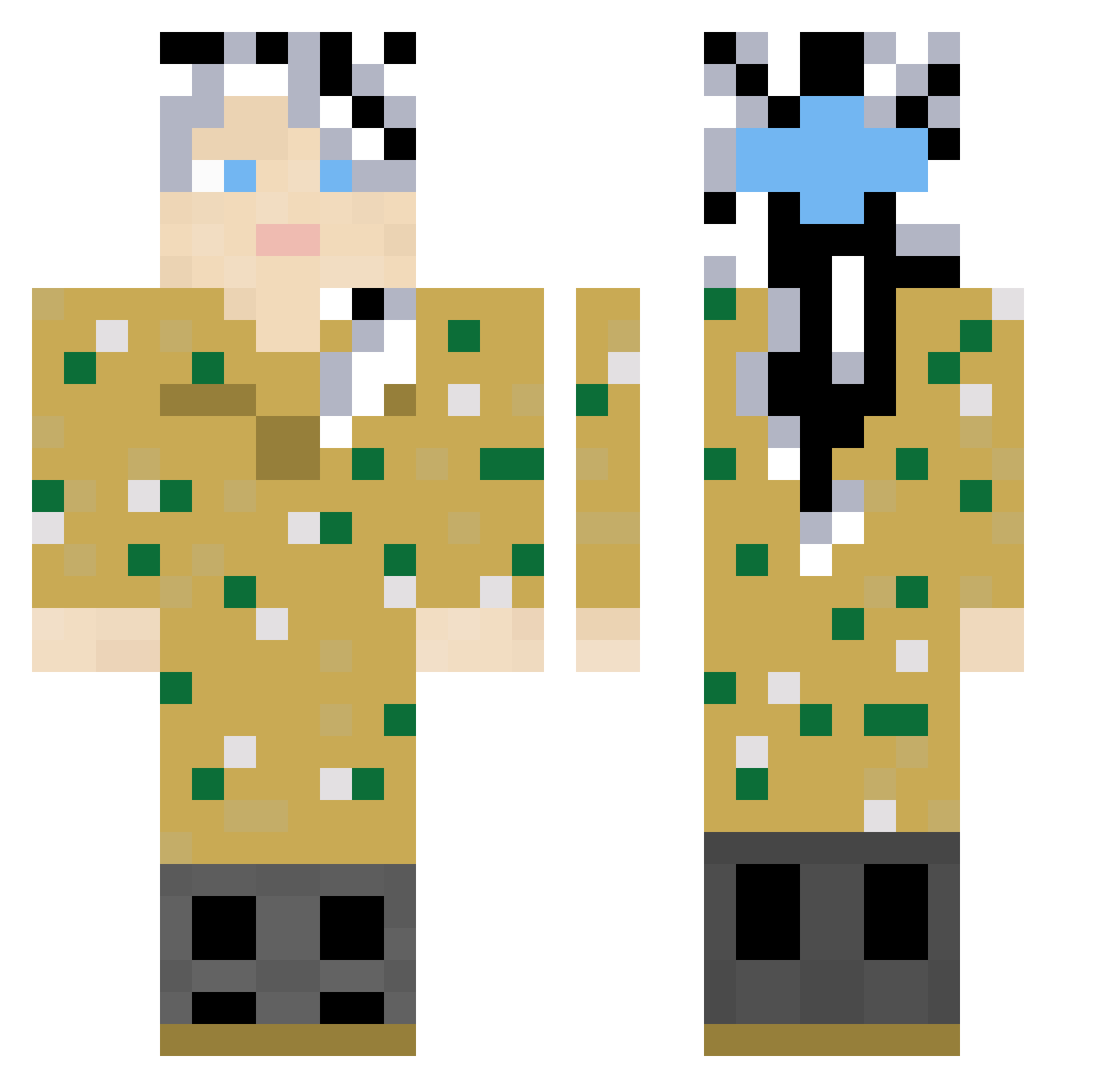 Reaper6323 Minecraft skin, front and back view