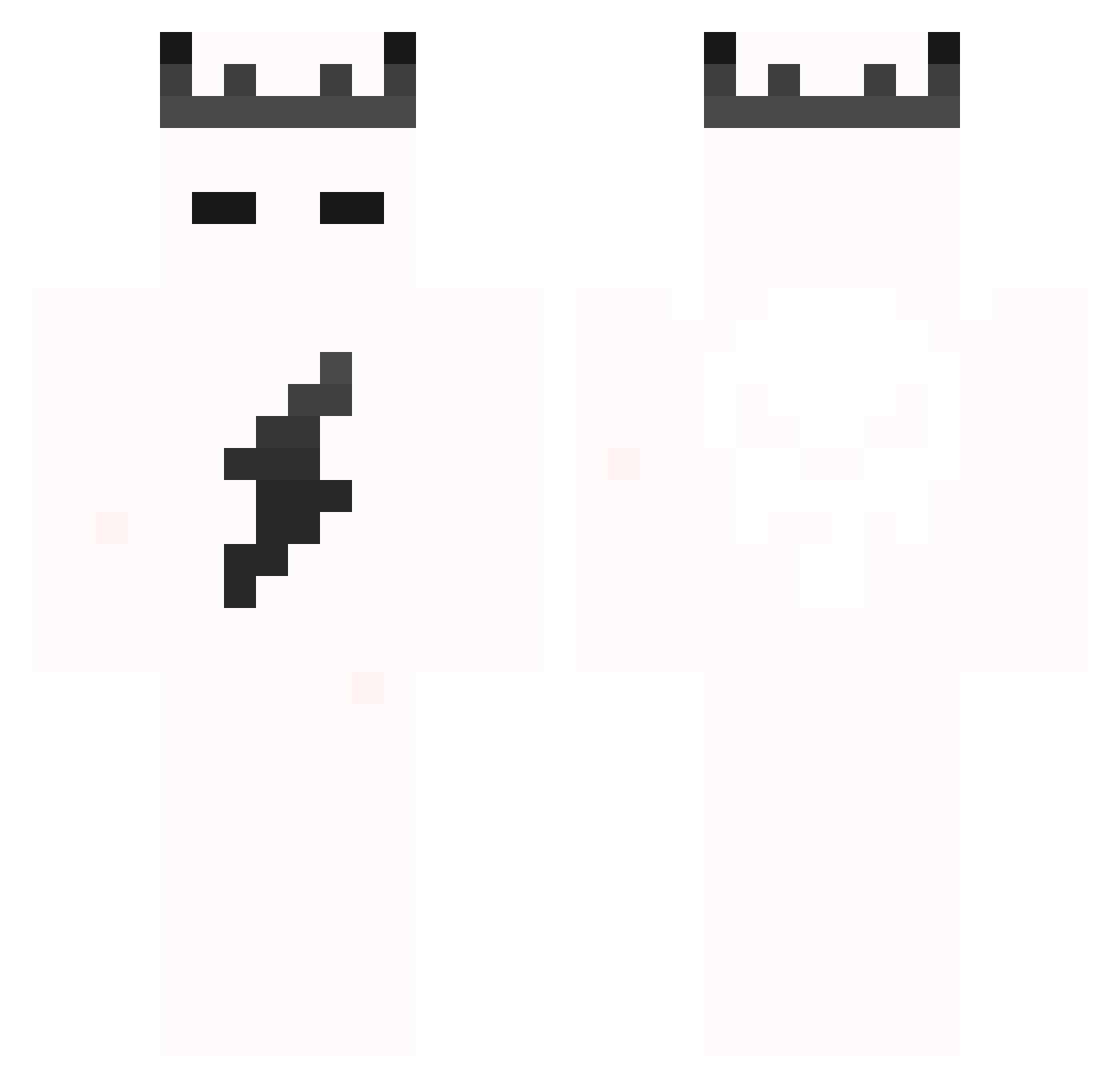 Darkzinzs Minecraft skin, front and back view