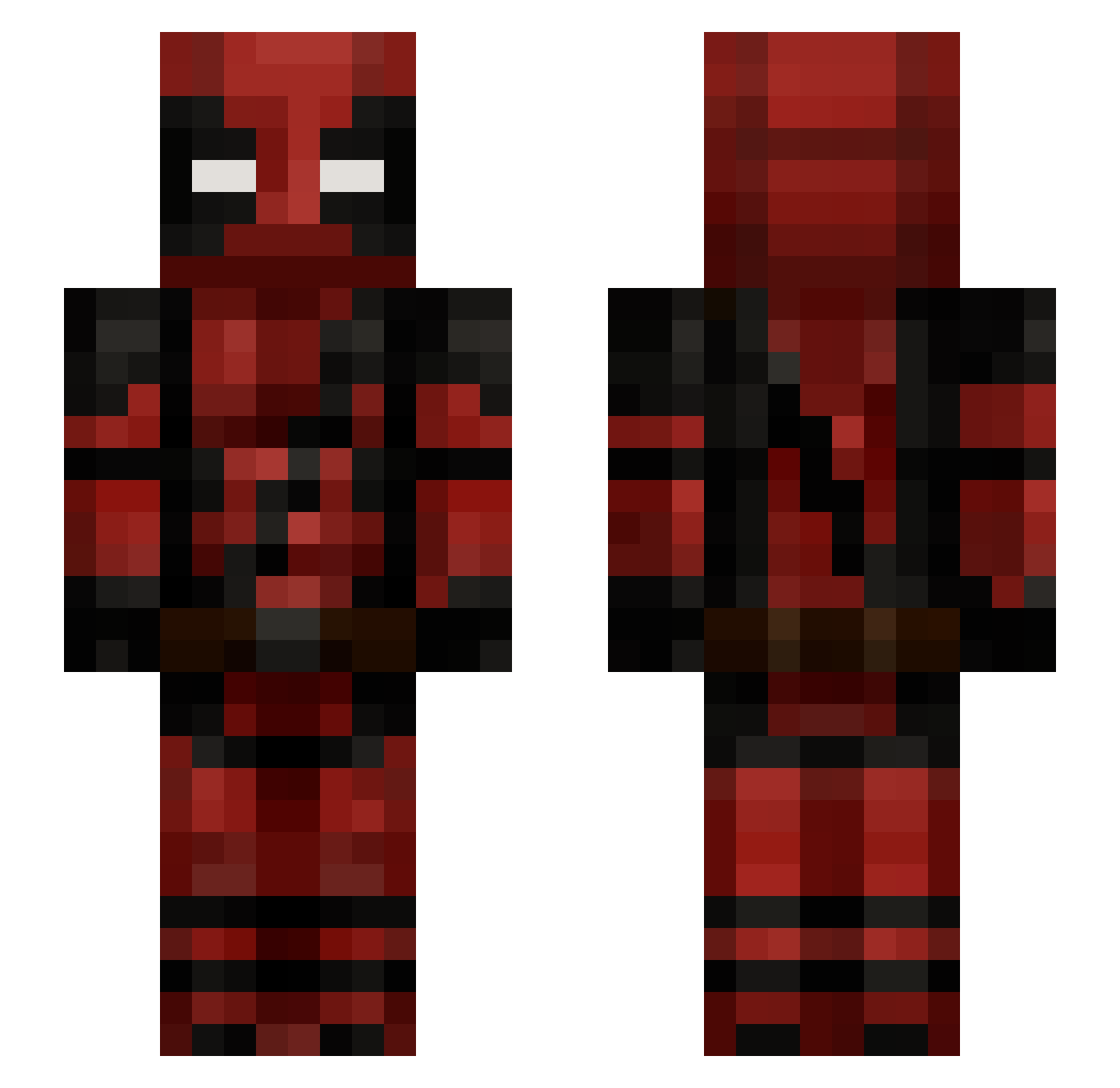 Yvnz Minecraft skin, front and back view