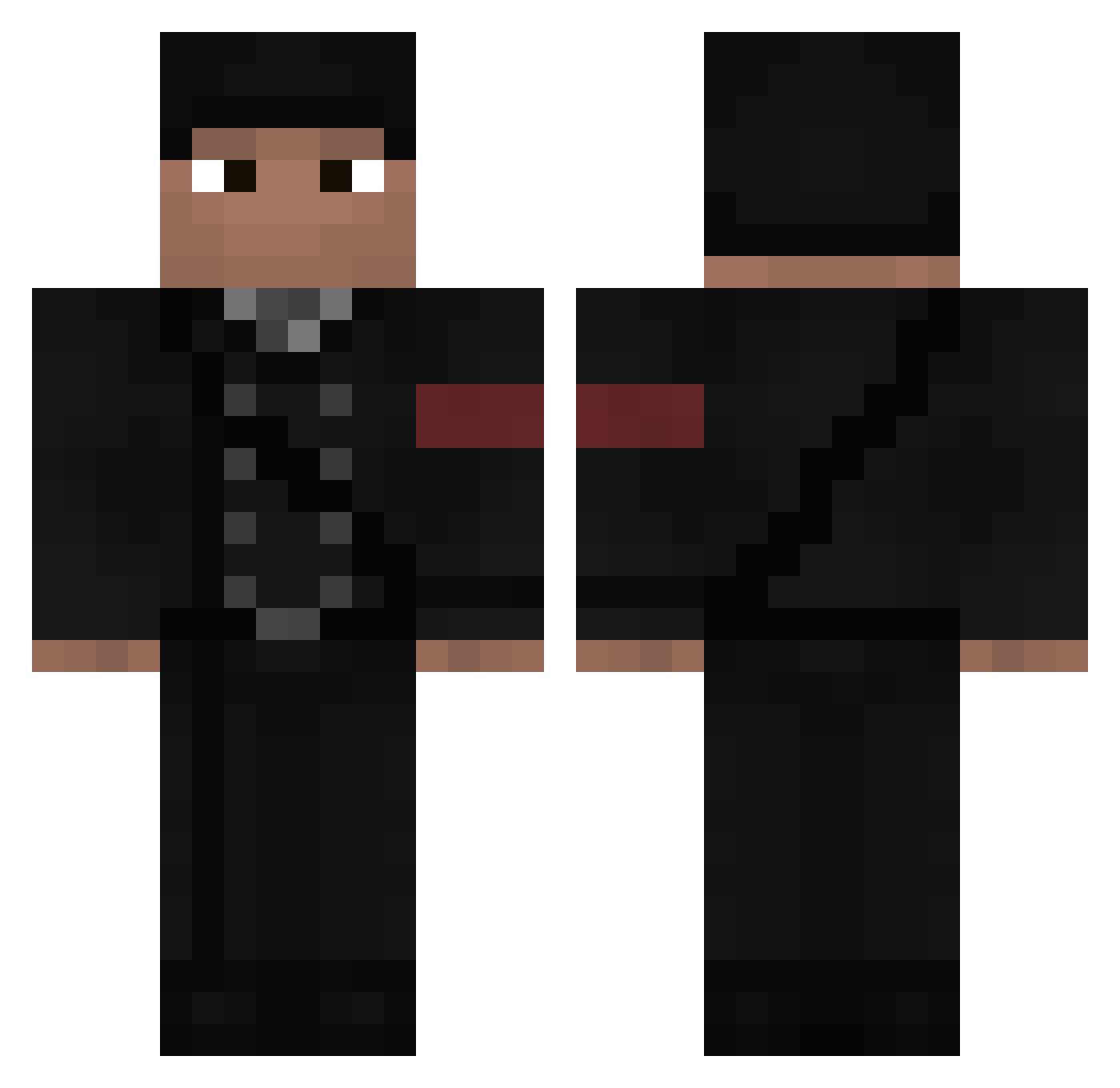 Stannio Minecraft skin, front and back view