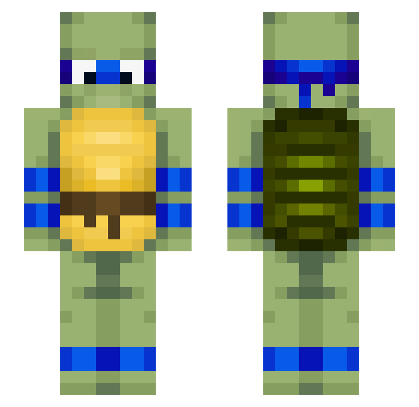 ShortOfficial Minecraft skin, front and back view