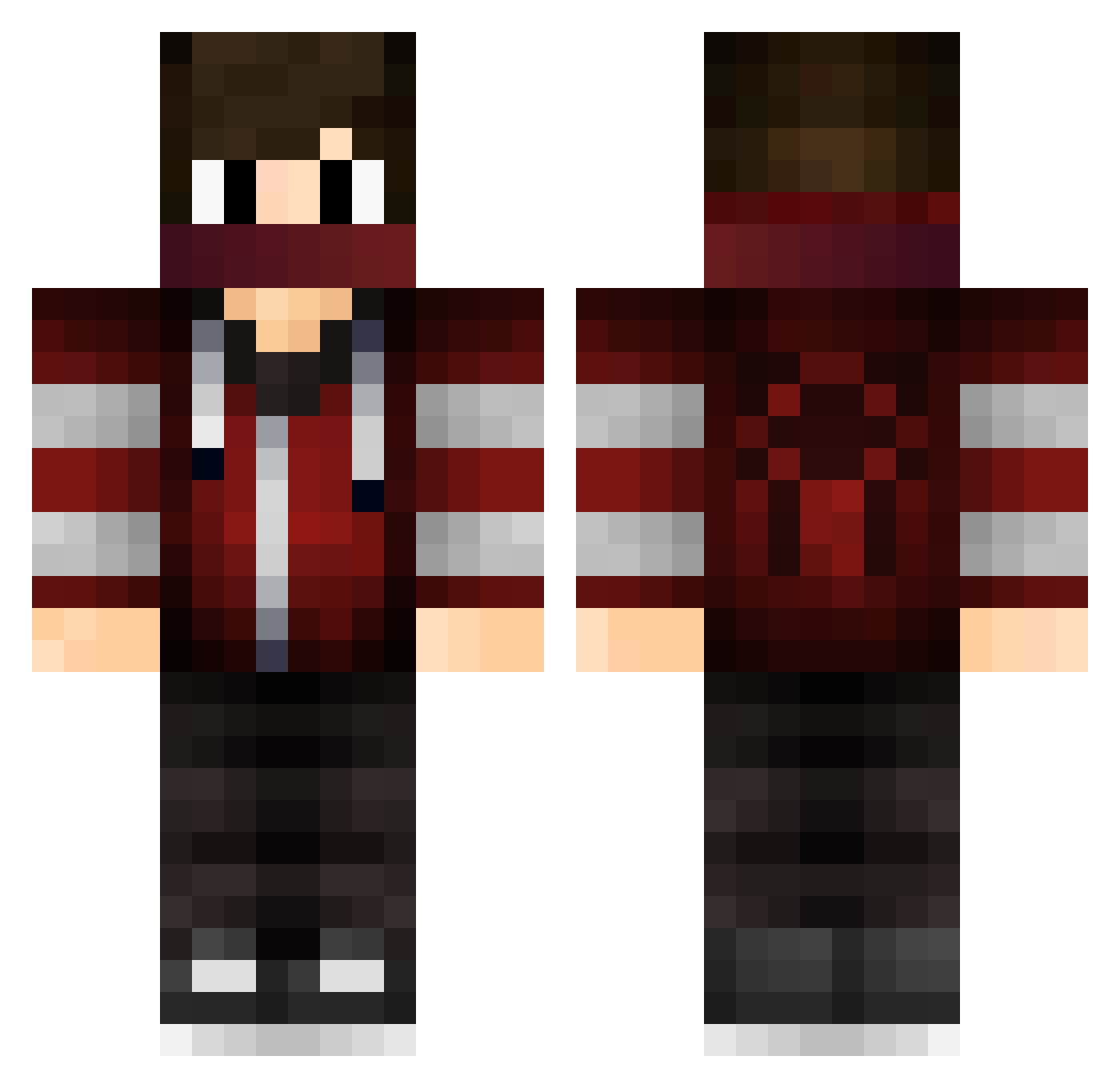 GoozeGaming Minecraft skin, front and back view