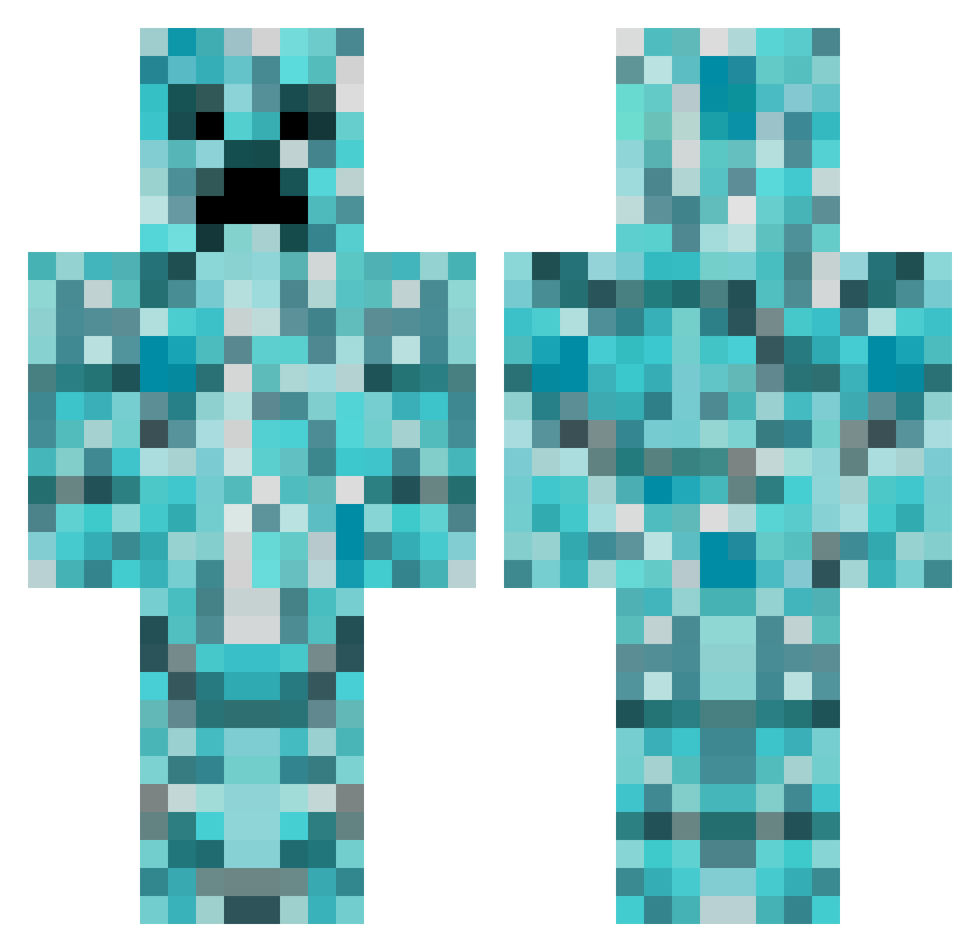 Coastman Minecraft skin, front and back view