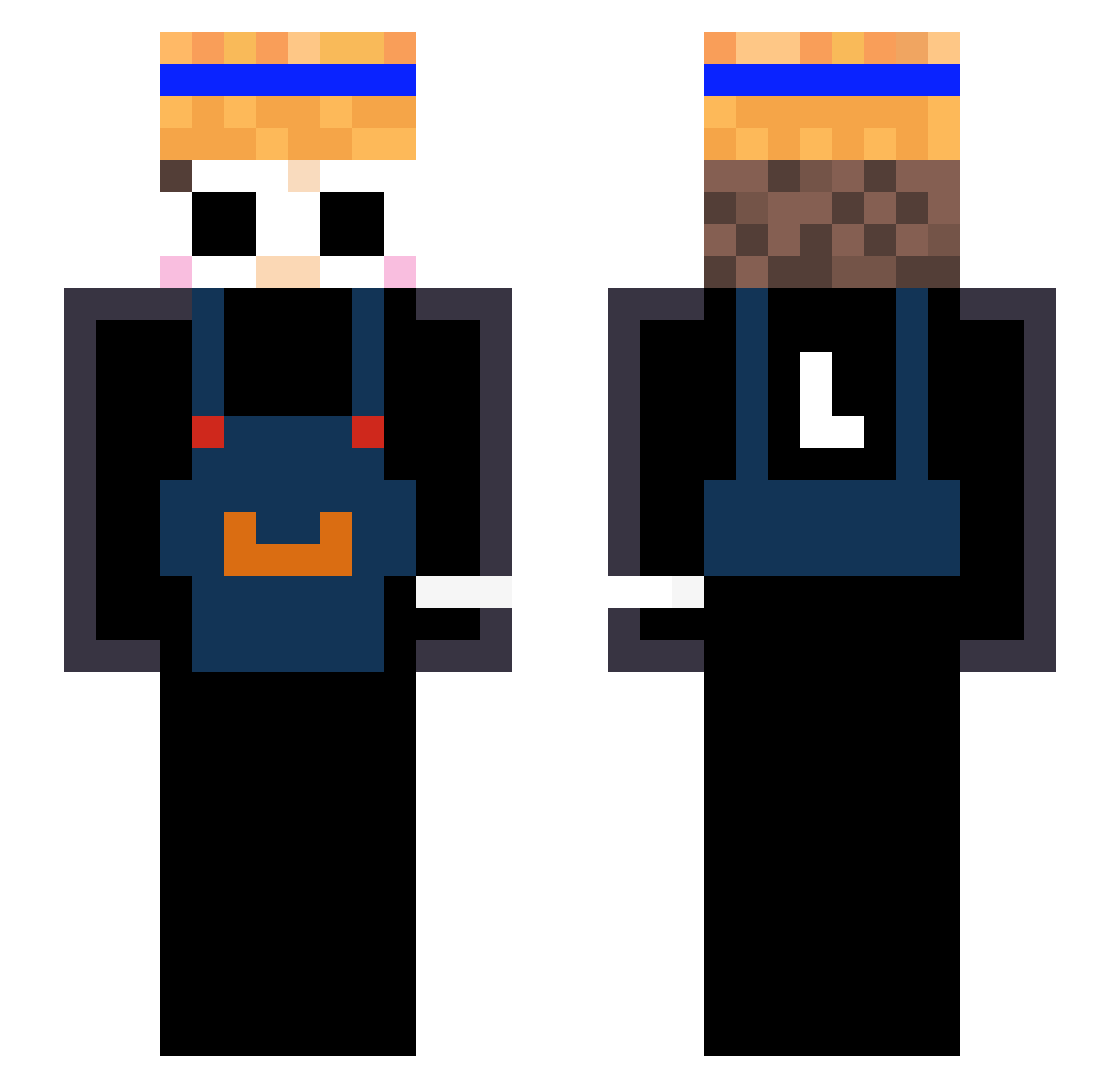 xetol Minecraft skin, front and back view