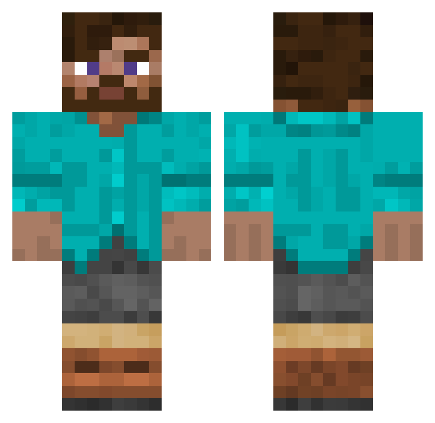 Syraya Minecraft skin, front and back view