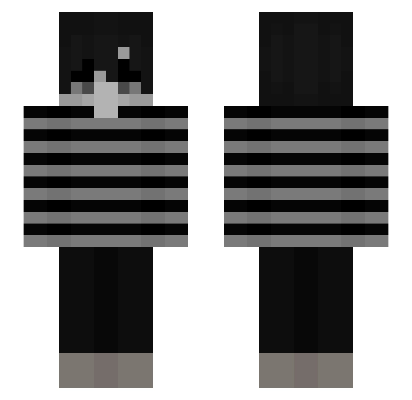 SemiCircles Minecraft skin, front and back view