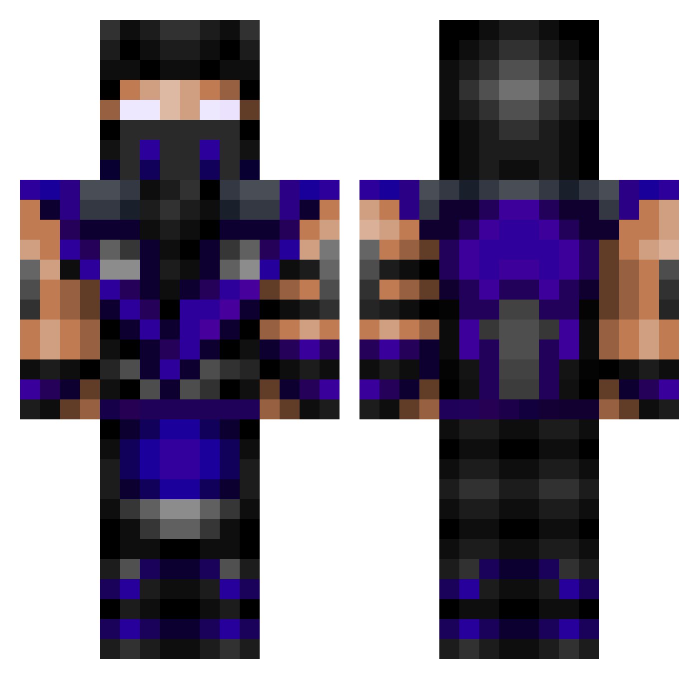 NLbawz Minecraft skin, front and back view