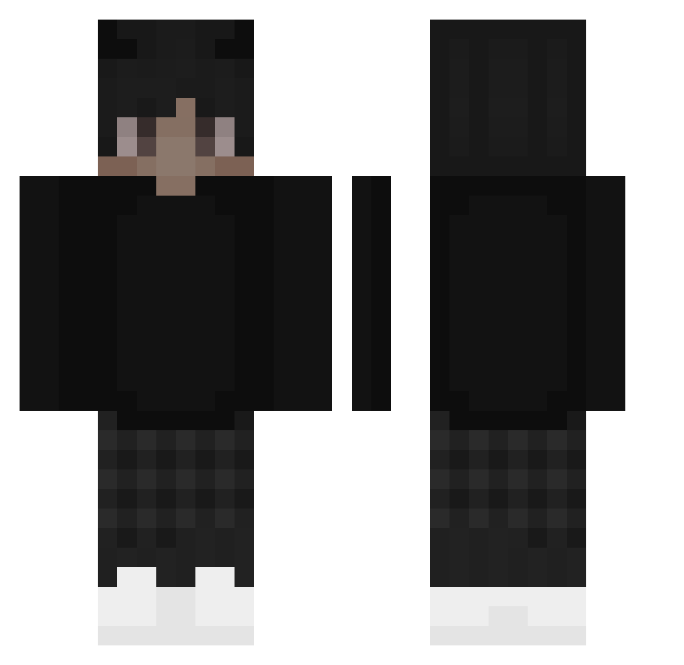 3mx Minecraft skin, front and back view