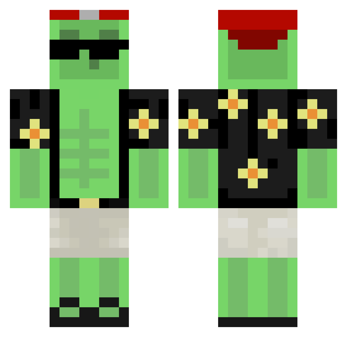 sashalx3 Minecraft skin, front and back view