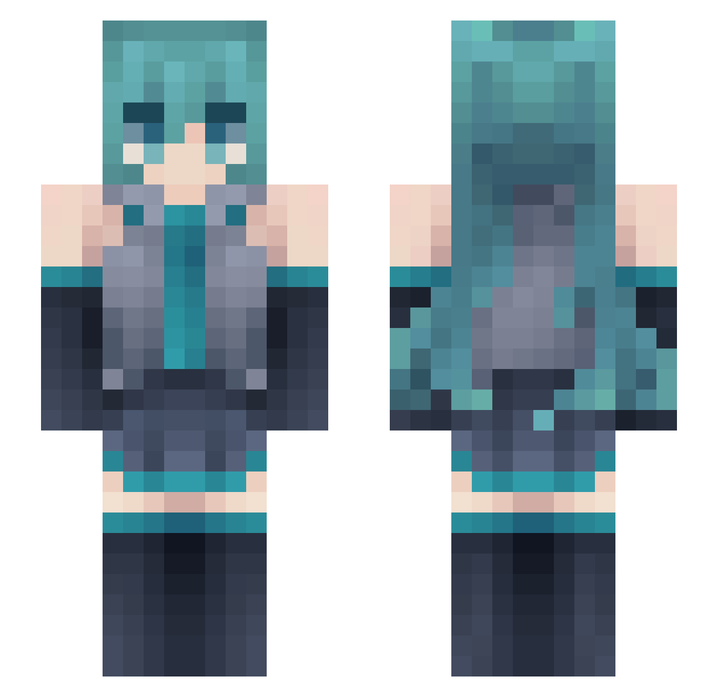 Flamander_ Minecraft skin, front and back view