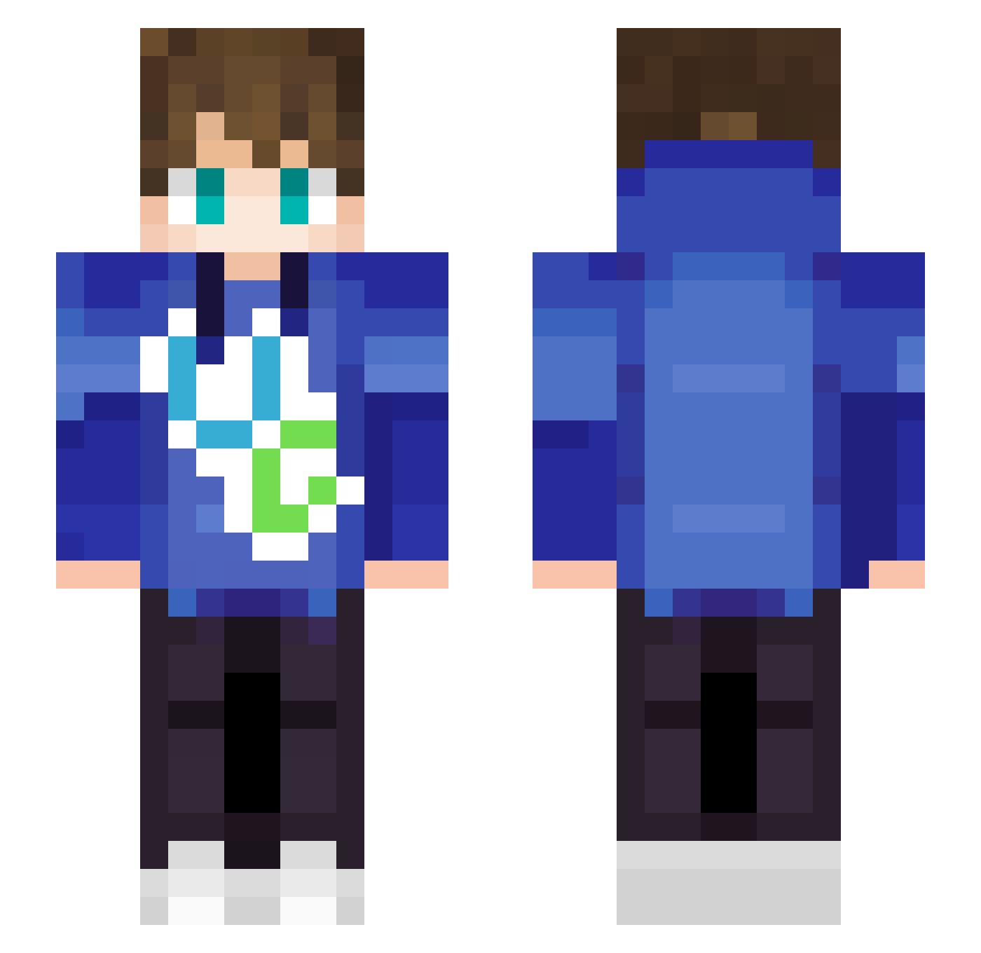 unlimtedpro_YT Minecraft skin, front and back view