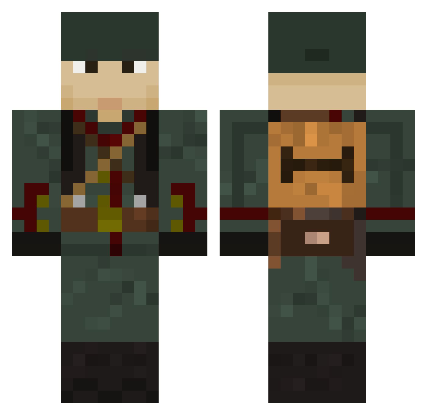 ajjertv Minecraft skin, front and back view