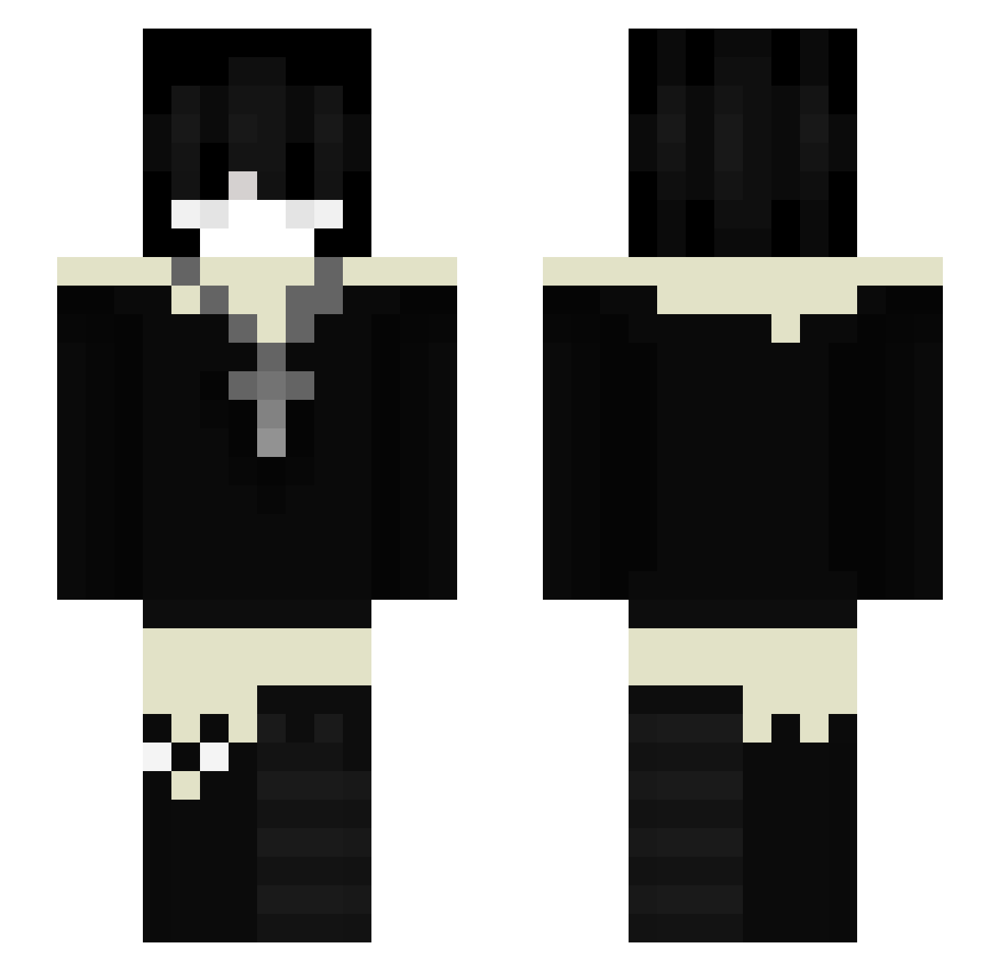 prawnf33t Minecraft skin, front and back view