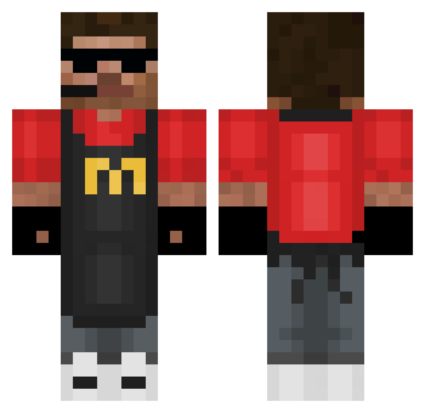ConnorPlehs Minecraft skin, front and back view