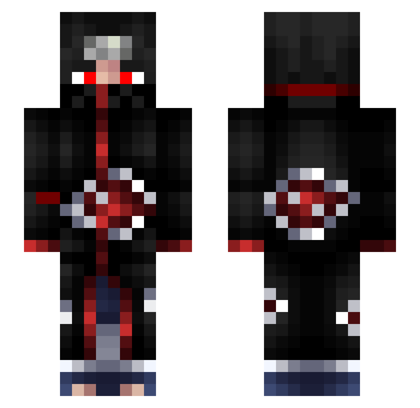 Anxiety__ Minecraft skin, front and back view