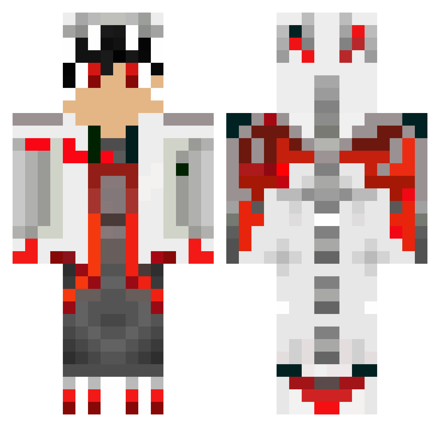 Abraham_LitKing Minecraft skin, front and back view