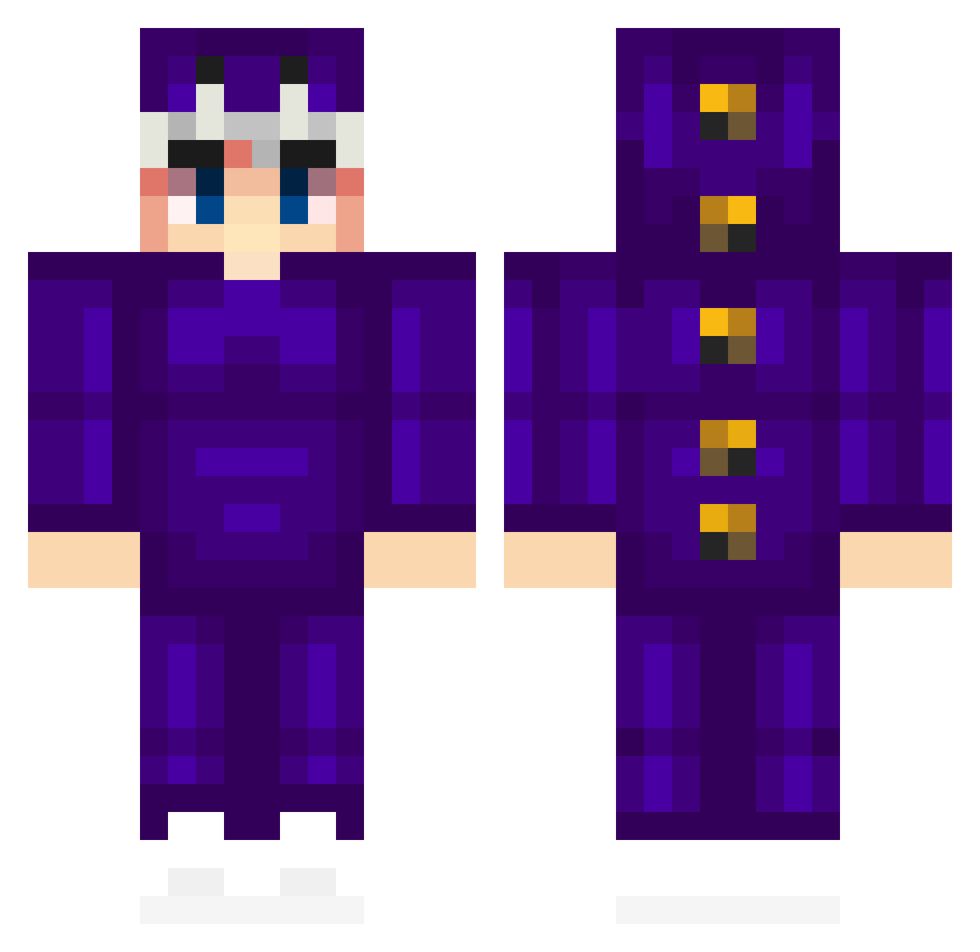 bytigeh Minecraft skin, front and back view