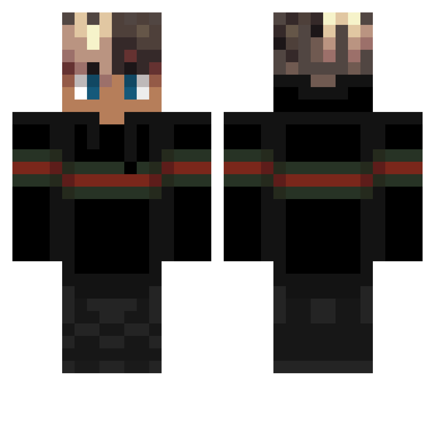 RyanMeneer Minecraft skin, front and back view