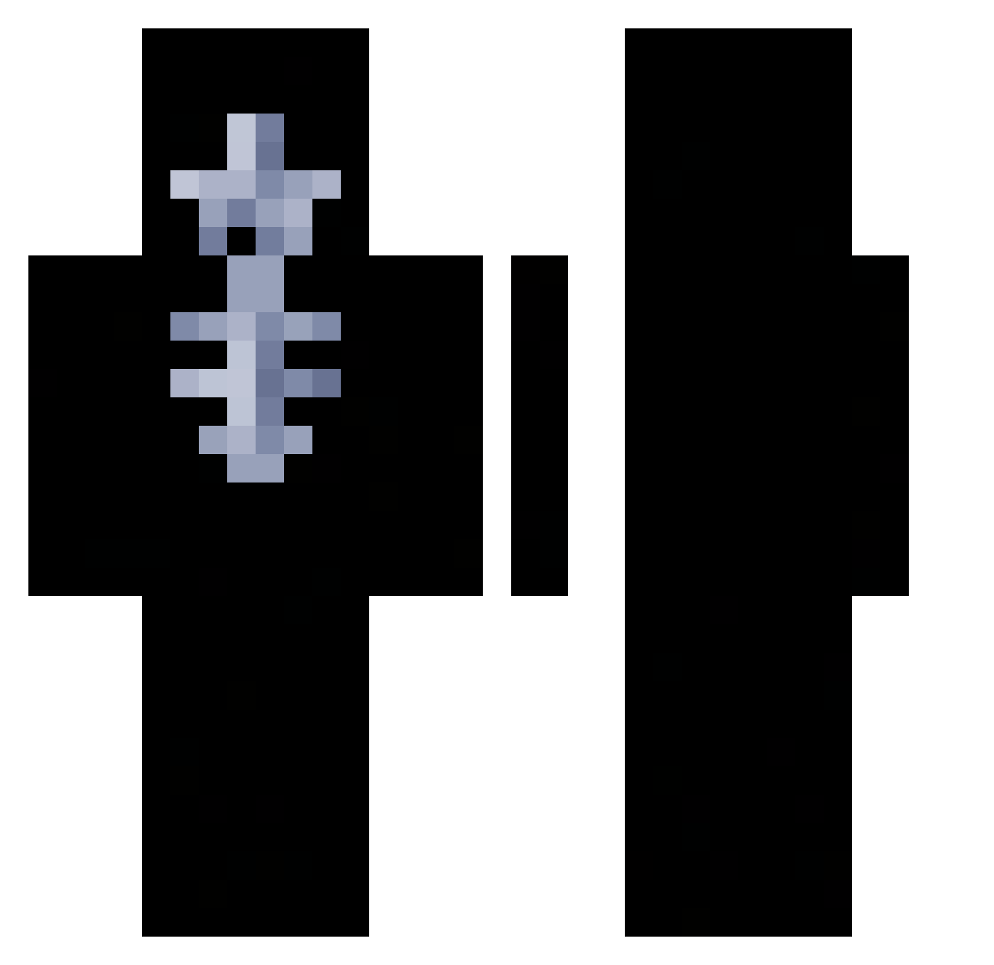 Vandalizes Minecraft skin, front and back view