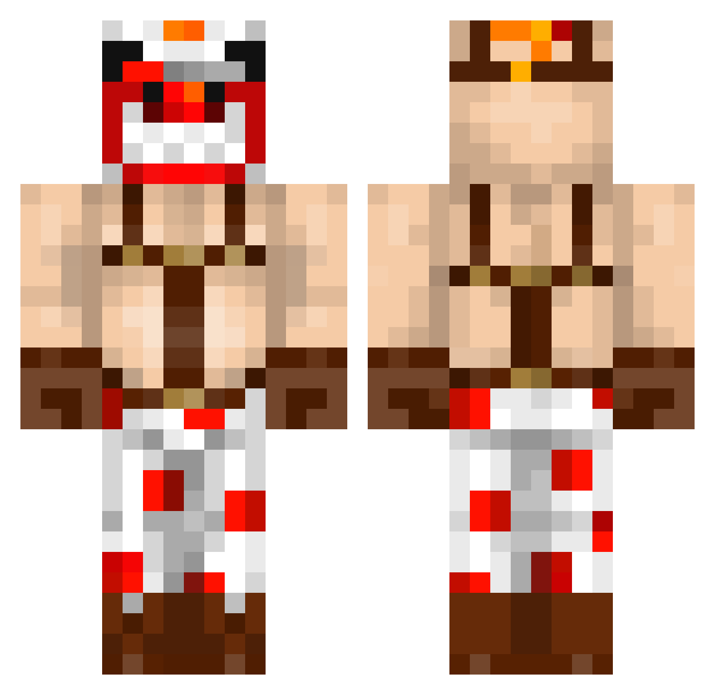 Tekaida Minecraft skin, front and back view