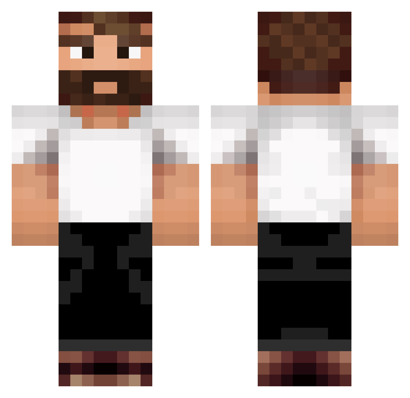 Wolder Minecraft skin, front and back view
