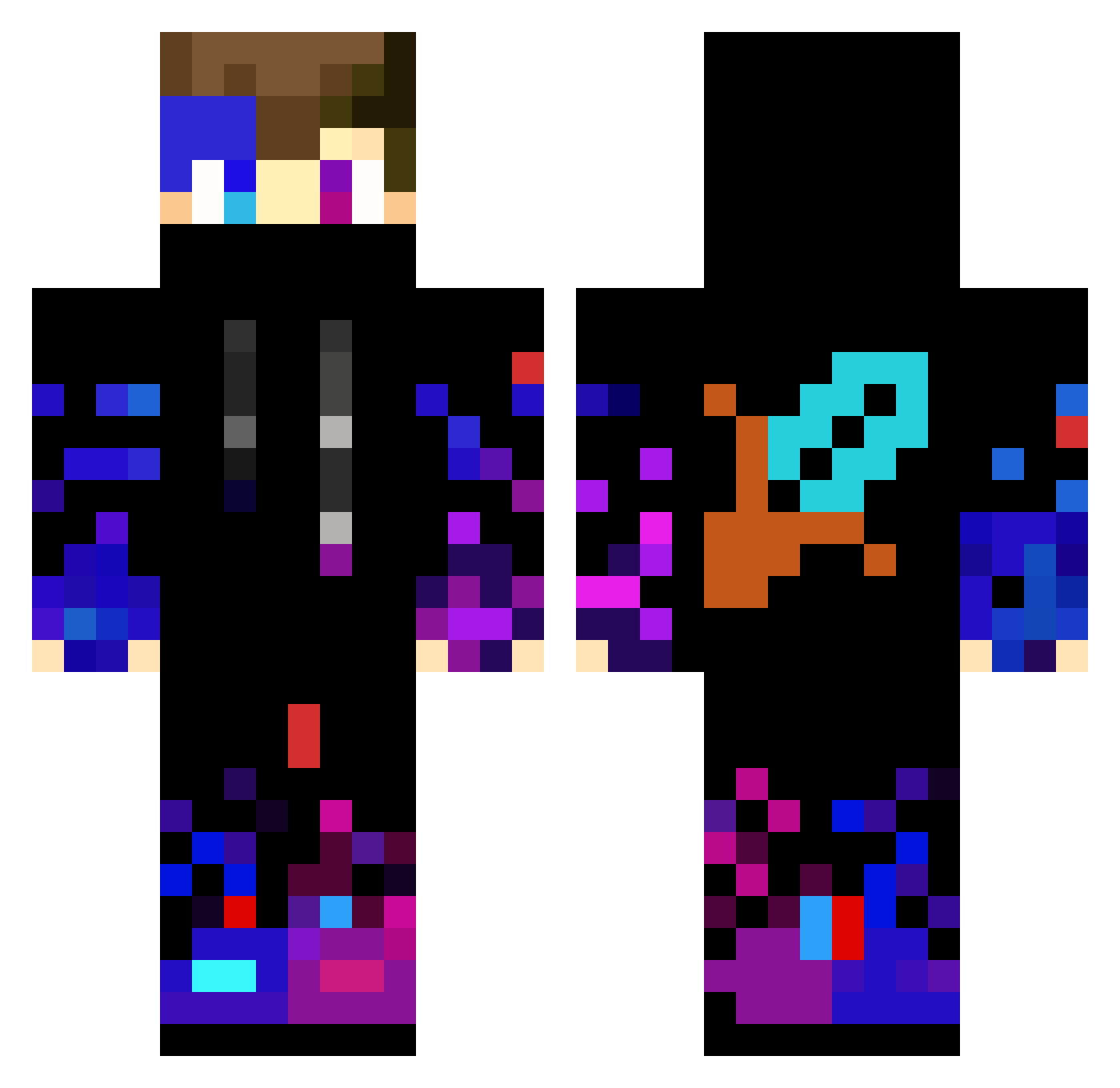 taho18 Minecraft skin, front and back view