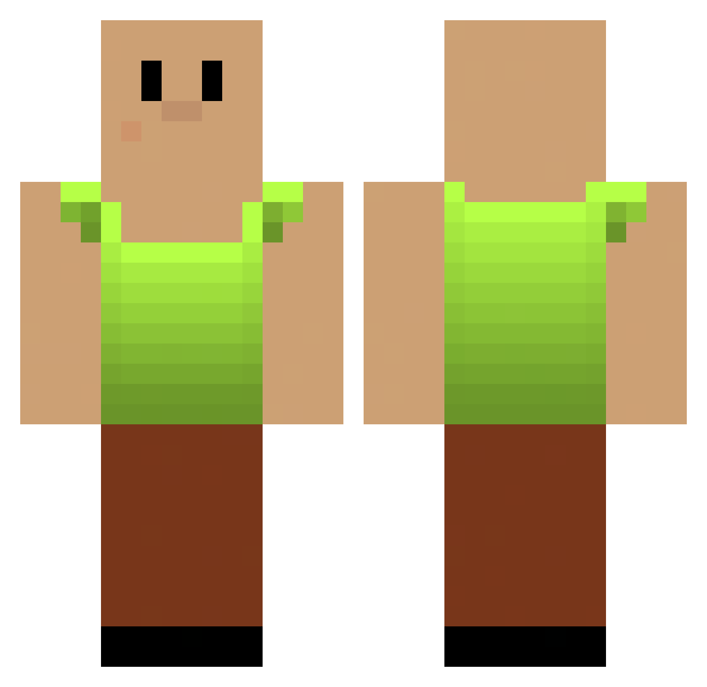 stows Minecraft skin, front and back view