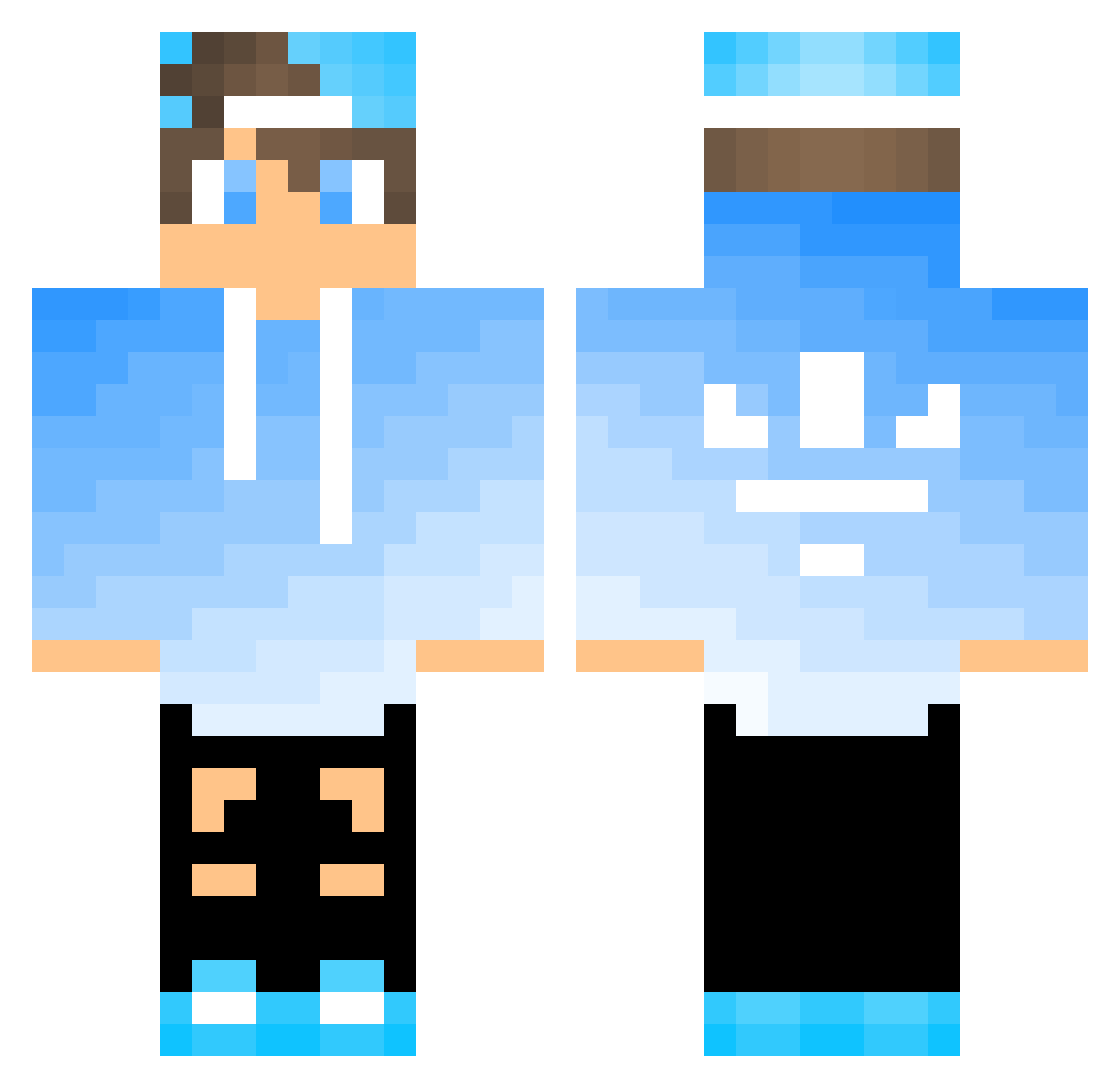 Jackywawas Minecraft skin, front and back view