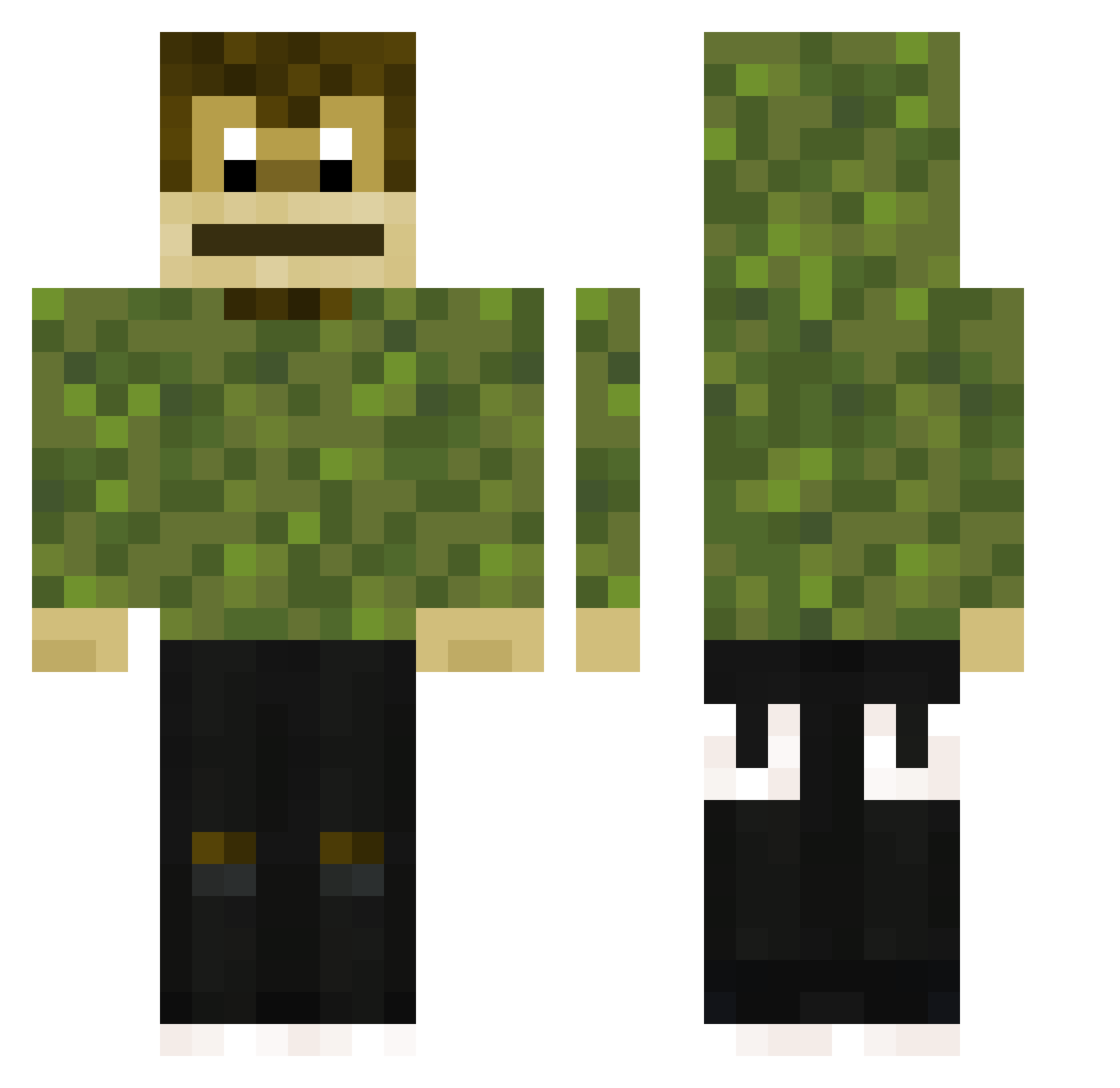 Twitch_Kluunkel Minecraft skin, front and back view