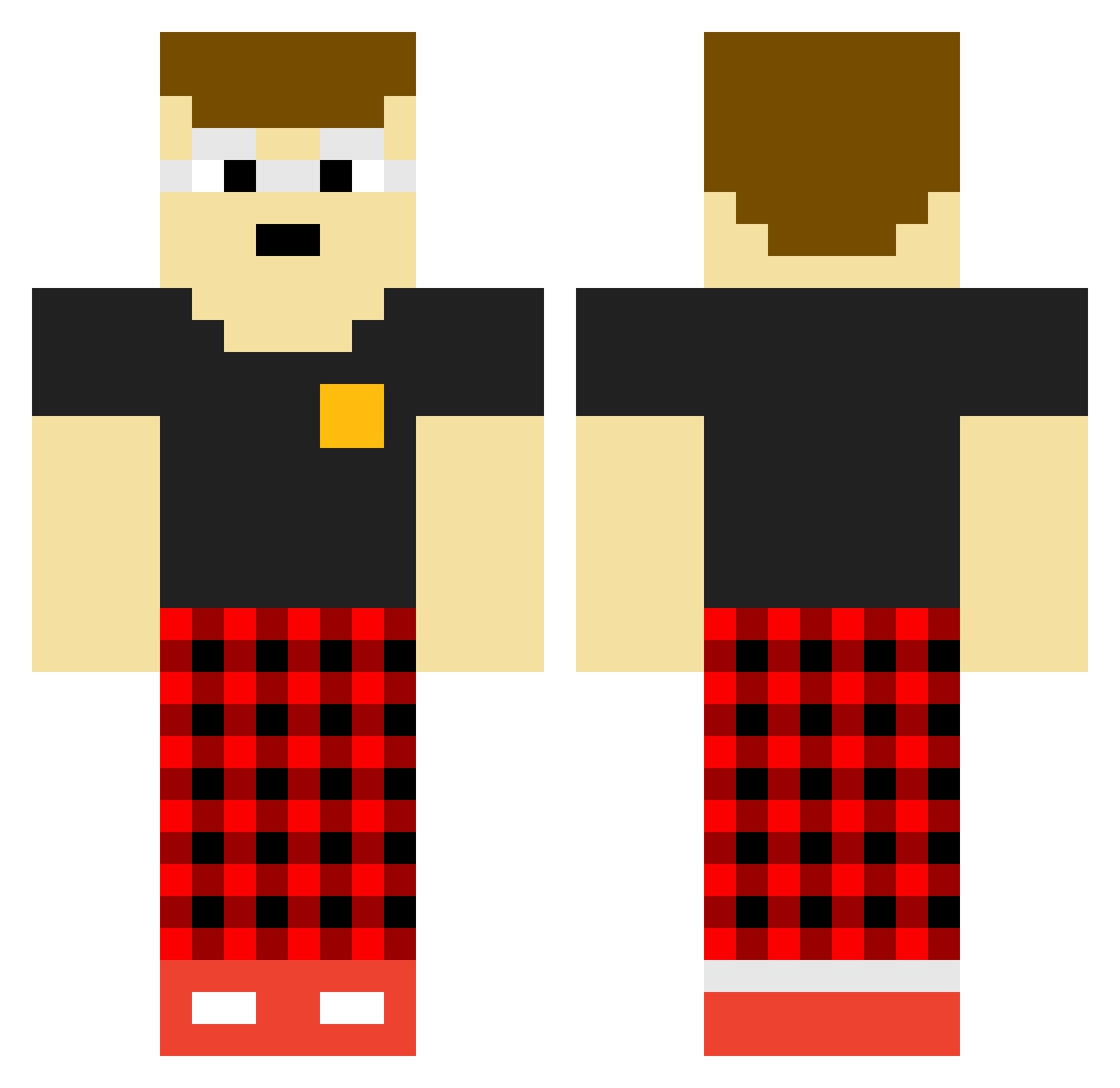 YurtMaster Minecraft skin, front and back view
