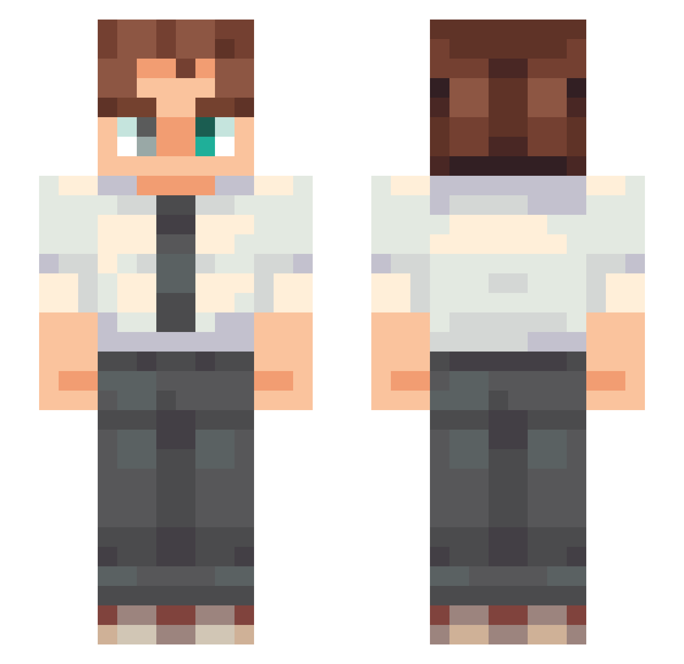 Glascky Minecraft skin, front and back view