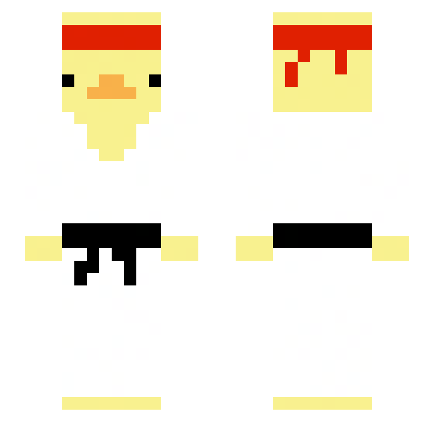 Luddz Minecraft skin, front and back view