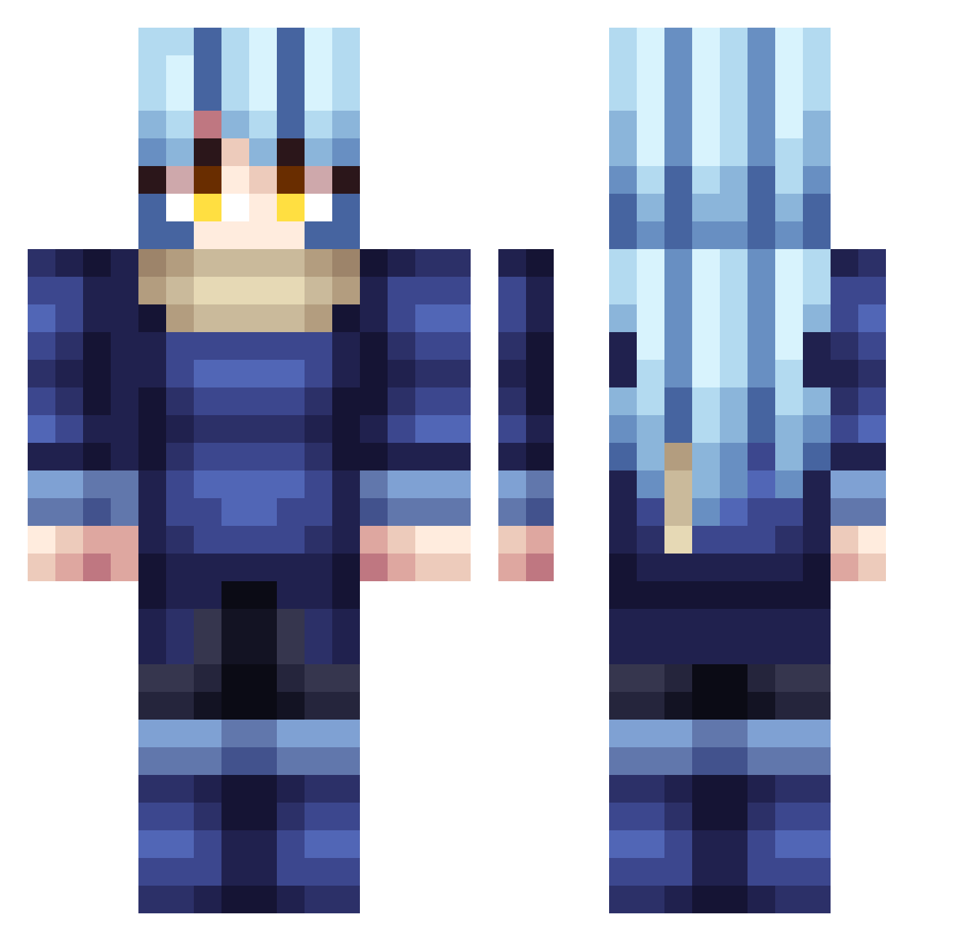 WINNIE2547TH Minecraft skin, front and back view
