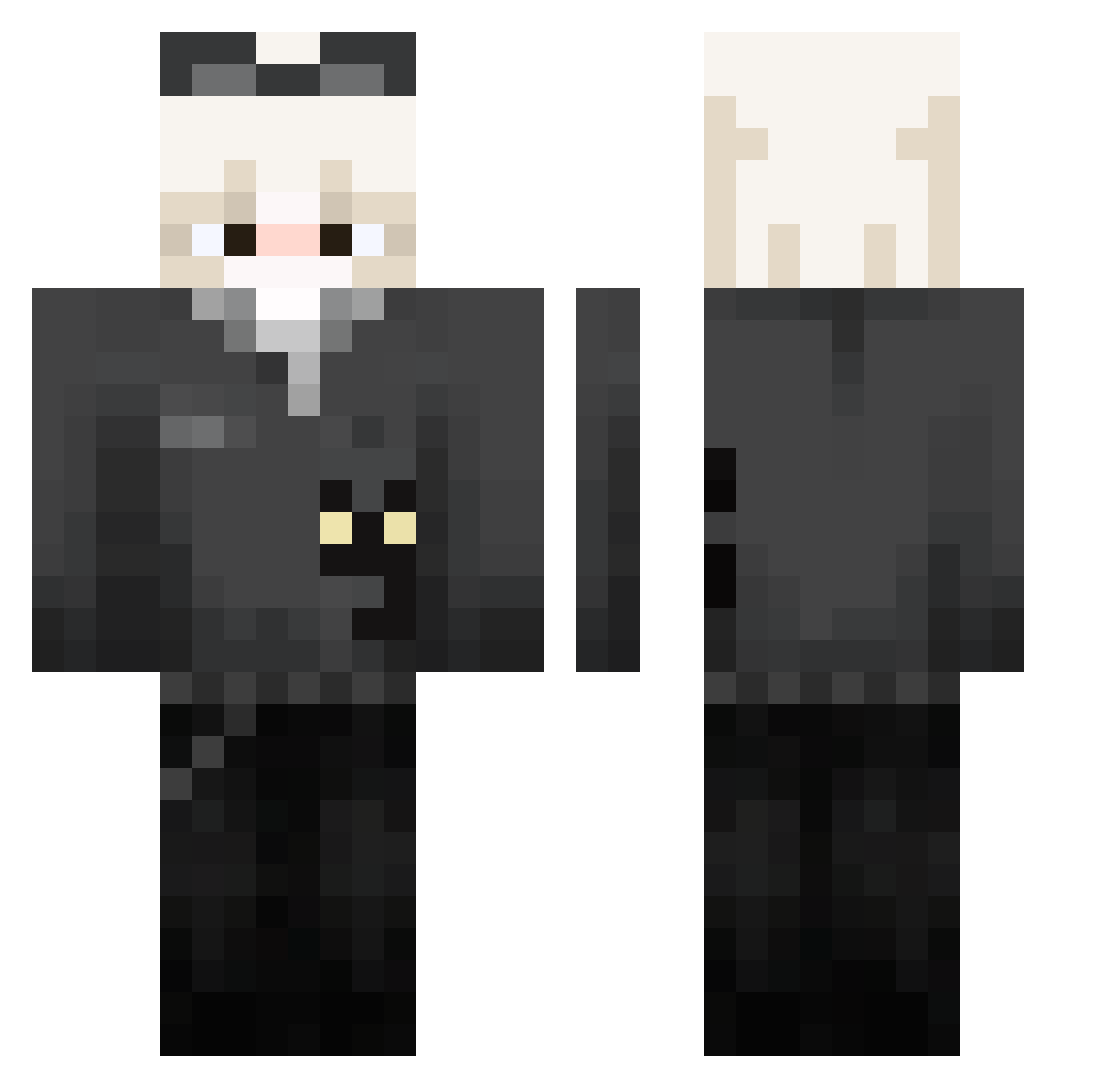 Sladkypdelac Minecraft skin, front and back view