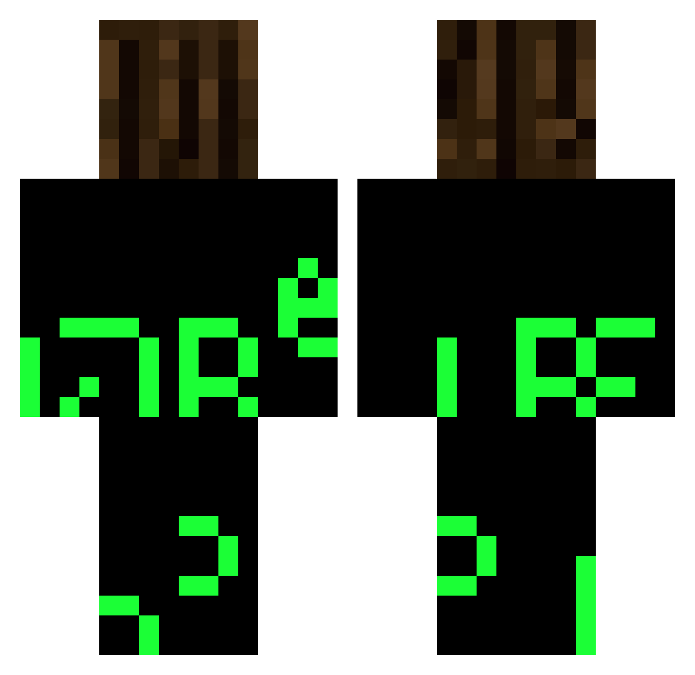 Subsonic Minecraft skin, front and back view