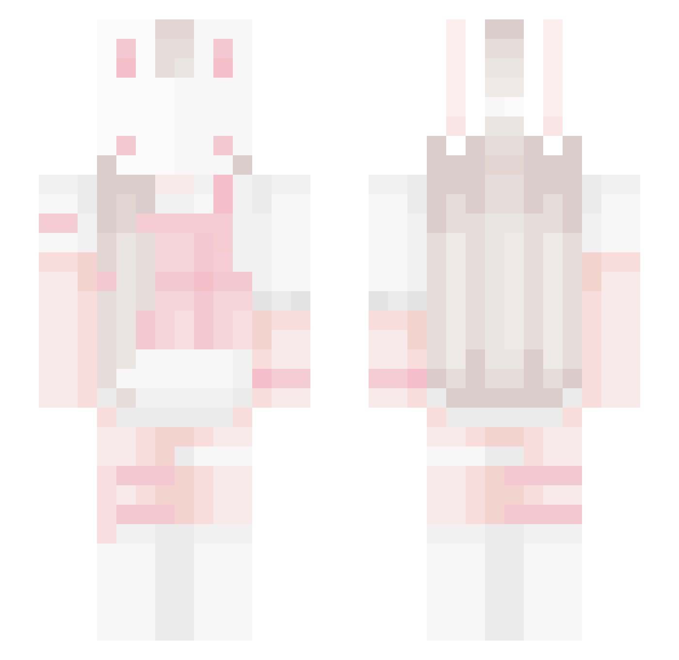 Glxxmie Minecraft skin, front and back view