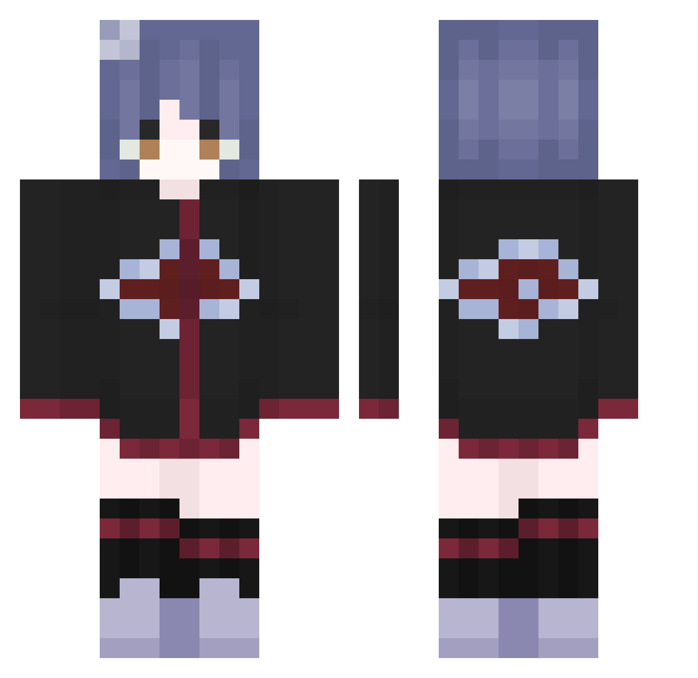 Sawzii Minecraft skin, front and back view