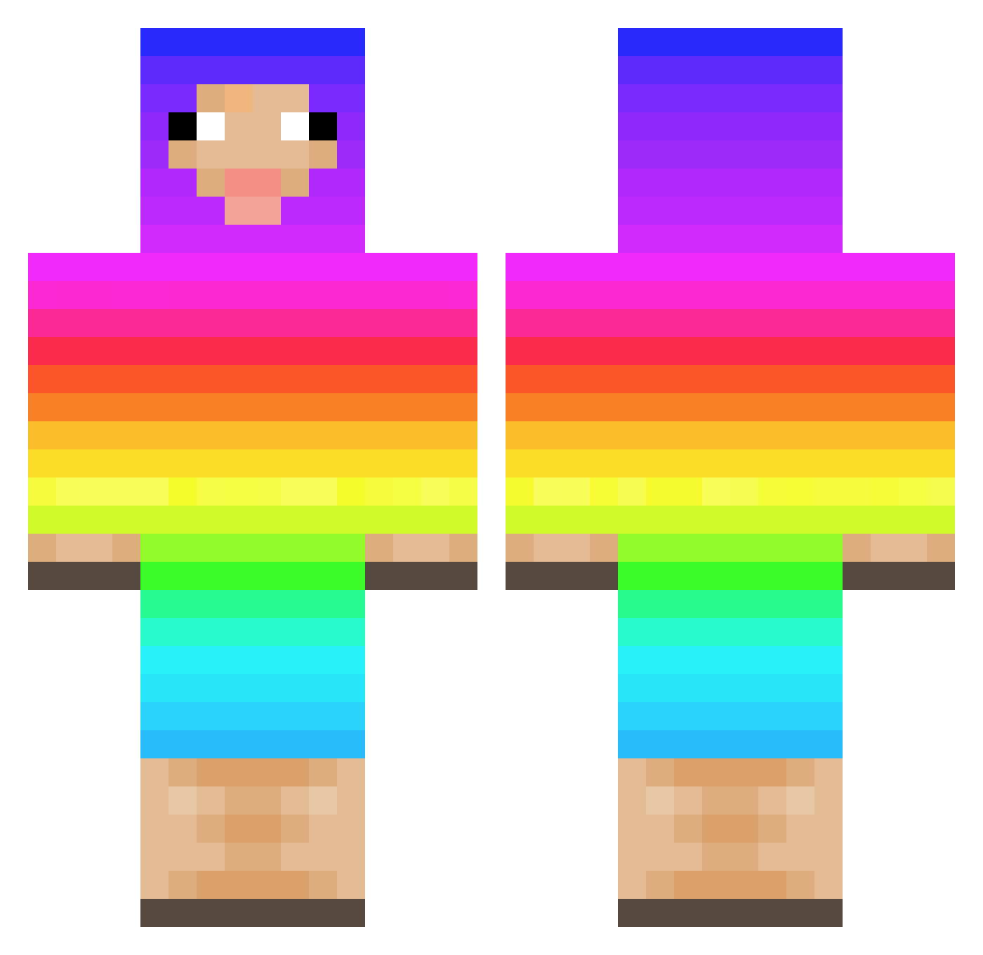 GiraffePoops Minecraft skin, front and back view