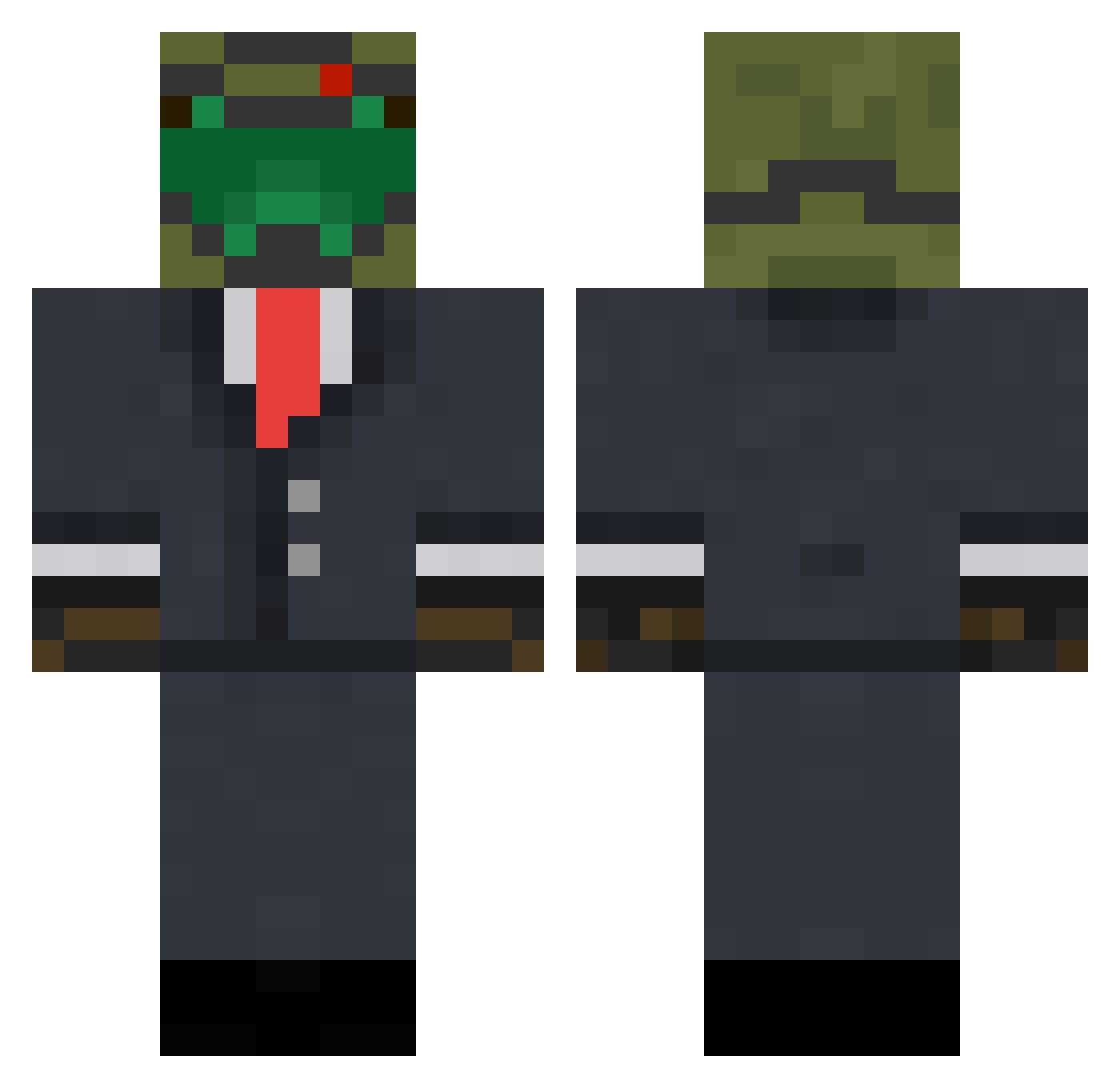 EvolTNT Minecraft skin, front and back view