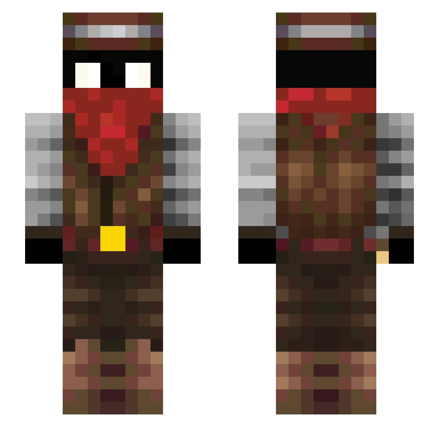 TrashPanda1314 Minecraft skin, front and back view