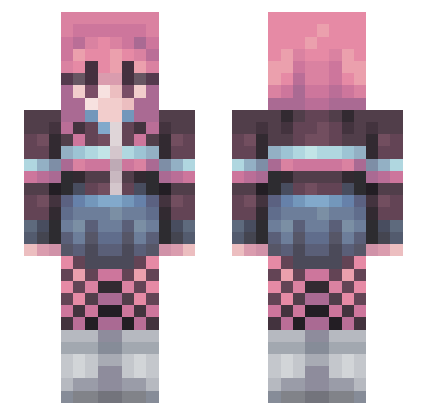 dev0urr Minecraft skin, front and back view