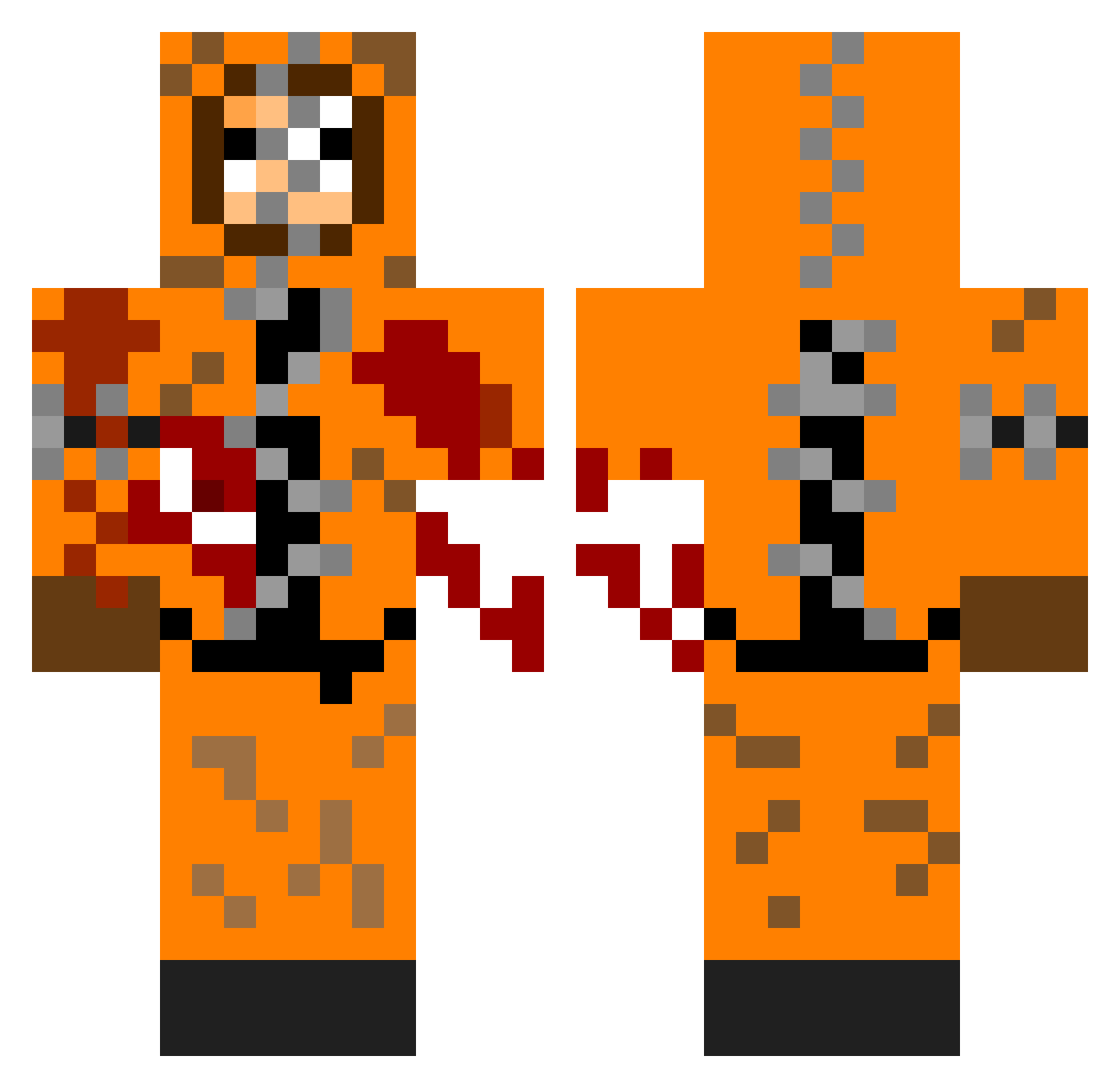 MainKagen Minecraft skin, front and back view