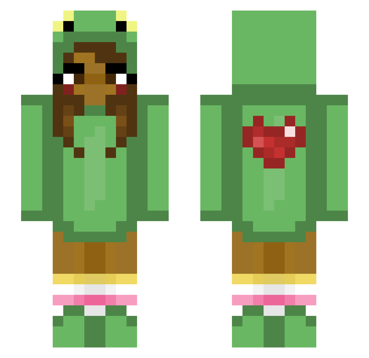 Moy284 Minecraft skin, front and back view