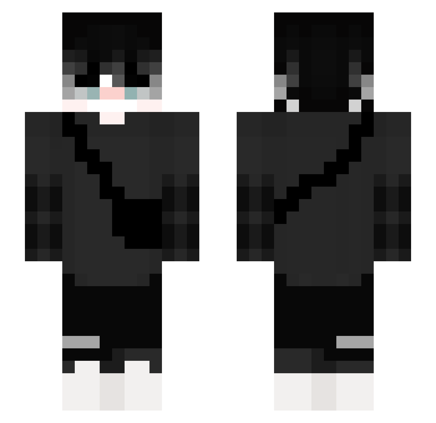 VapeLlte Minecraft skin, front and back view